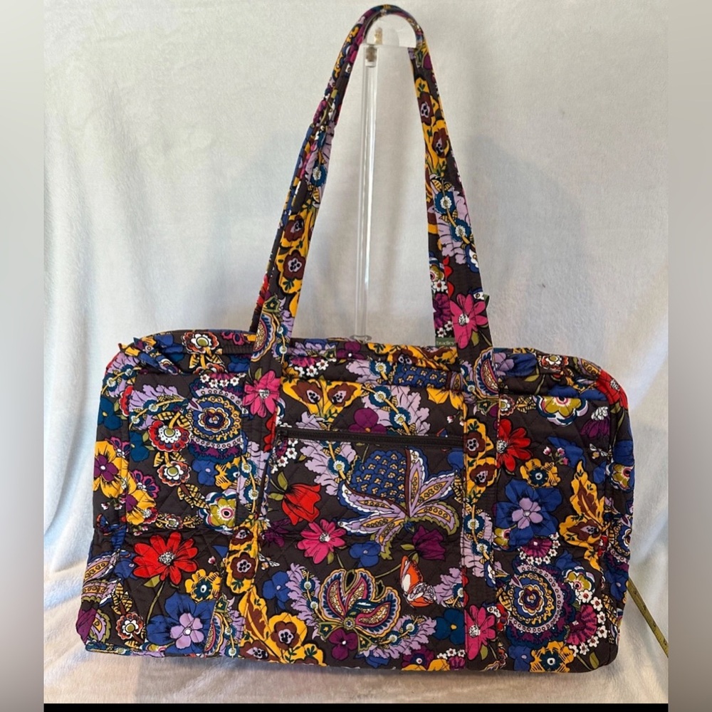 Vera Bradley Colorful Bouquet Miramar Large Weekender Bag Cotton Floral